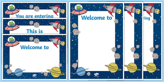 Outer Space Name Plaque Spaceship Bedroom Door Sign Personalised Children's Gift 
