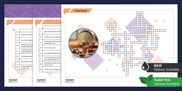 Money Terminology Crossword (teacher made) - Twinkl