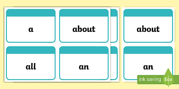 FIRST WORDS FLASH CARDS/ laminated