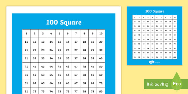 A4 Poster NUMERACY RESOURCE Multiplication Grid and Hundred Square KS1/KS2 