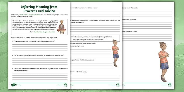 Inferring Meaning from Proverbs and Advice KS2 Activity