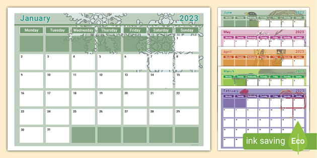 Blank Planning Template 2023 Calendar (teacher made)