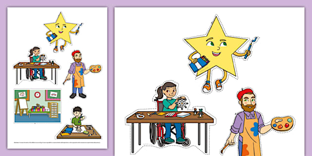 Arts And Crafts Clip Art Cut-outs (teacher-made) - Twinkl