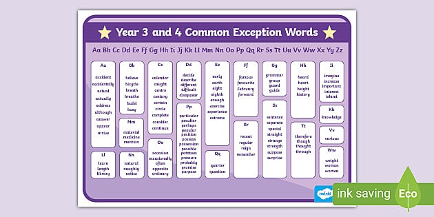 year-3-and-4-common-exception-words-display-poster