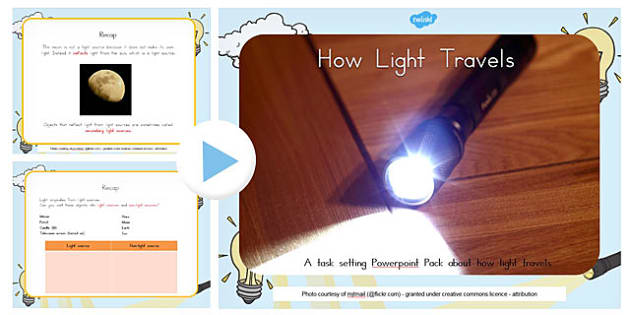 How Light Travels Differentiated Lesson Teaching Pack - australia