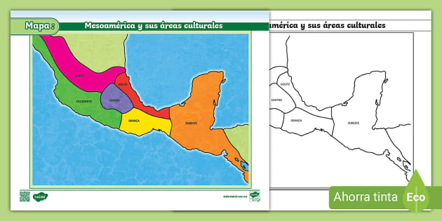 Mapa: Mesoamérica y sus áreas culturales