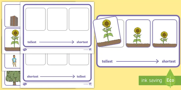 Tallest Object - Activity on Tall and Short for Preschoolers