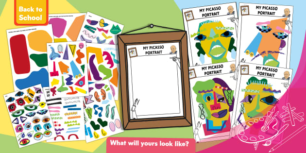 Pablo Picasso Inspired Art Challenge Collage Activity Pack