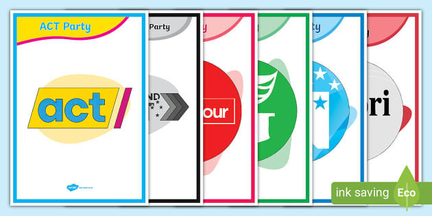 New Zealand Main Political Party Display Posters - Twinkl