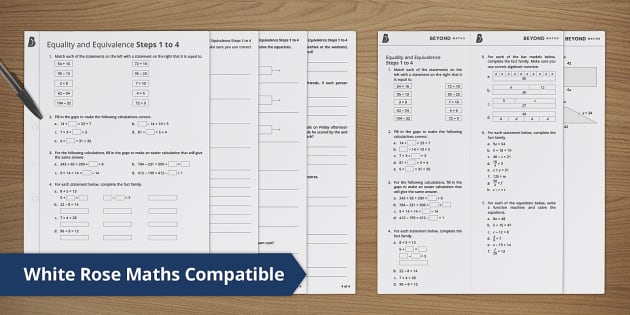 👉 Equality and Equivalence Steps 1-4 Homework - Twinkl