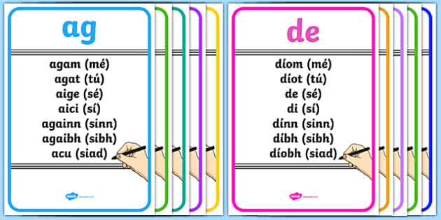 Forainmneacha Réamhfhoclacha Display Posters - Gaeilge
