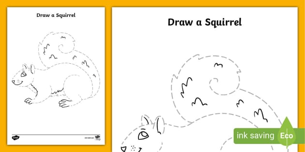 How to draw a Squirrel step by step - Easy squirrel drawing - Smart Kids 123