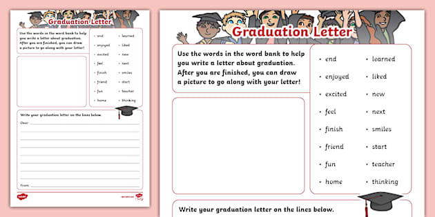 Graduation Letter Writing Template (teacher made) - Twinkl