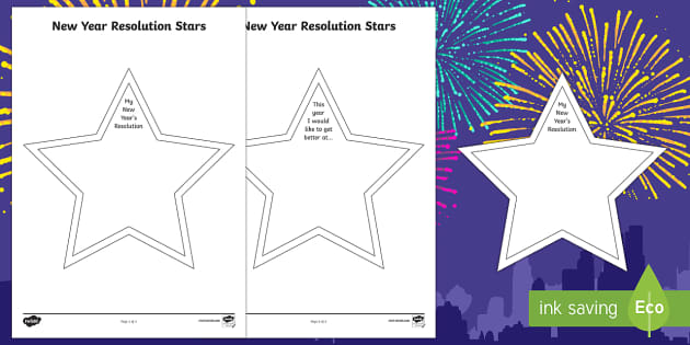 FREE! - New Year&#039;s Resolutions Stars (teacher made)