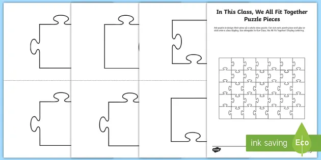 Puzzle Pieces Bulletin Board Set for Back to School or New Years