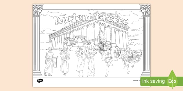 Ancient Greece Colouring Title Page (teacher made) - Twinkl