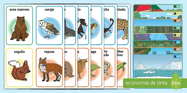 Bingo de Animais - Vocabulário (professor feito) - Twinkl