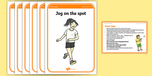 Foundation PE (Reception) Simon Says Warm-Up Activity Card