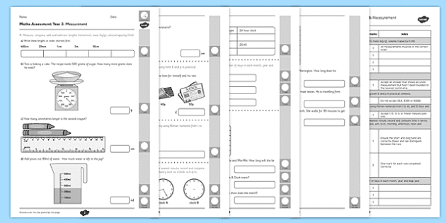 year 3 maths assessment measurement term 1 teacher made