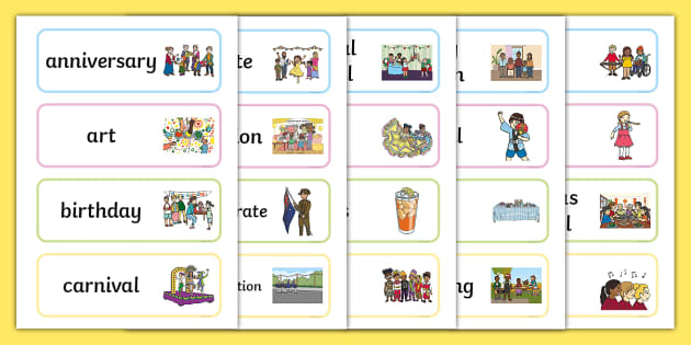 Celebrations Topic Word Cards (l'enseignant a fait) - Twinkl