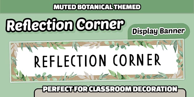 Muted Botanical Themed Reflection Corner Display Banner