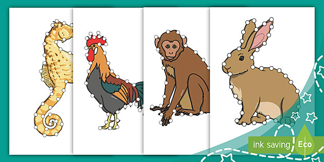 Animal Threading Cards (teacher made) - Twinkl