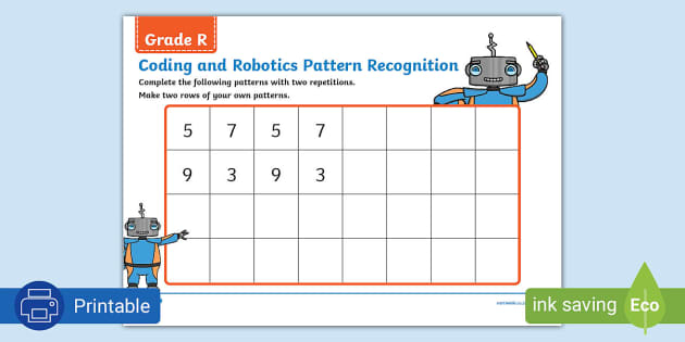 Grade R Coding and Robotics - Complete Number Pattern