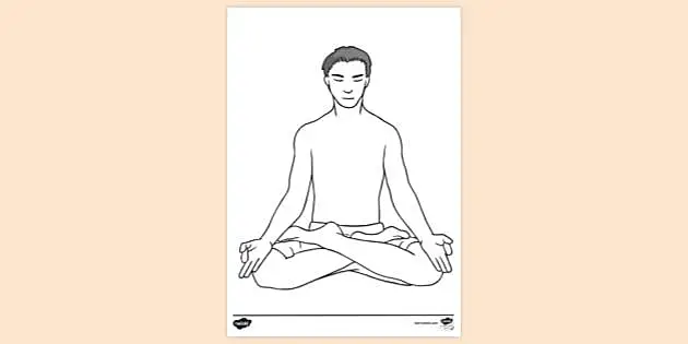 Human sitting in yoga lotus pose and connection to deep meditative space.  Yoga in the lotus position on beautiful fantasy background. A state of  trance and deep meditation.A spiritual journey. Vector Stock