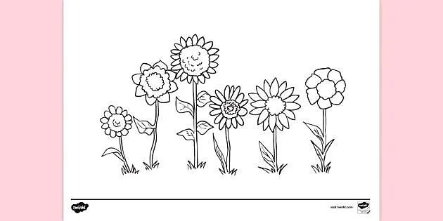 coloring pages of a flower garden