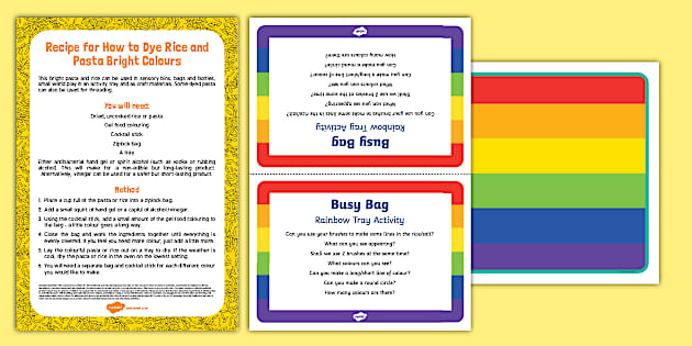 Rainbow Tray Busy Bag Prompt Card and Resource Pack - Twinkl