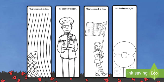 BOOKMARKS in Flanders Fields World War One PRINTABLE Military 