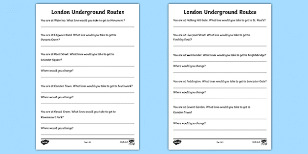 London Underground Map (teacher made) - Twinkl