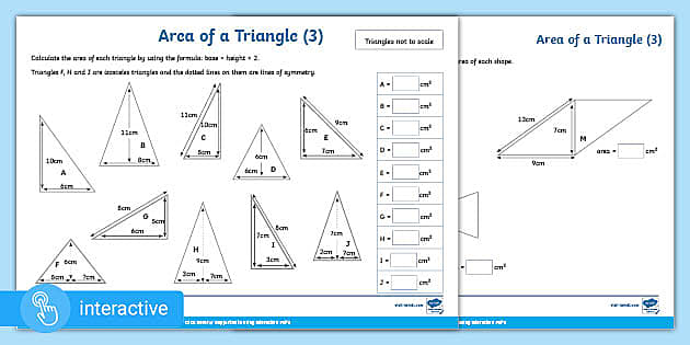 👉 Interactive PDF Y6 White Rose Maths: Area of a Triangle (3)