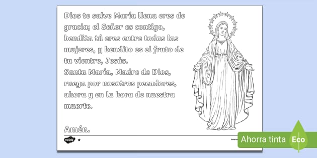 Hoja de colorear: Inmaculada Concepción de la Virgen María