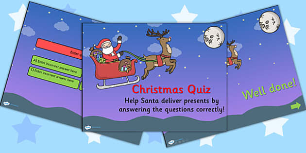 Christmas Quiz PowerPoint Editable (teacher Made) - Twinkl