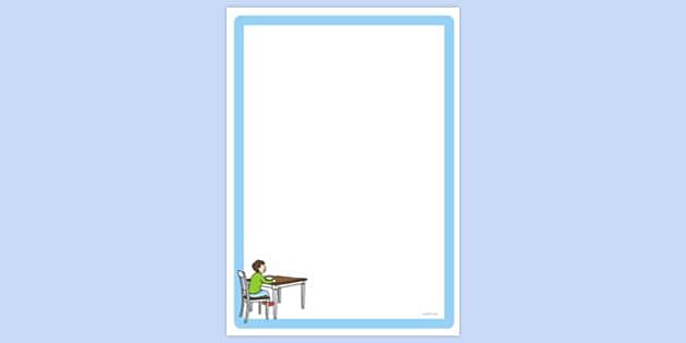 FREE! - Simple Blank Boy Eating Breakfast at Dining Table Page Border