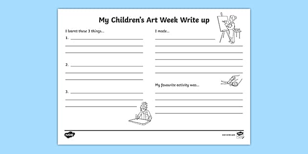 Children's Art Week Write Up Worksheet (teacher made)