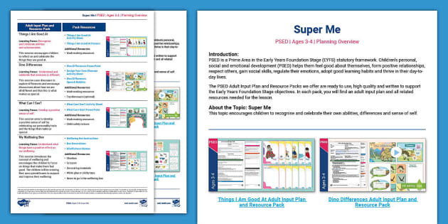 PSED Super Me Age 3-4 Planning Overview (teacher made)