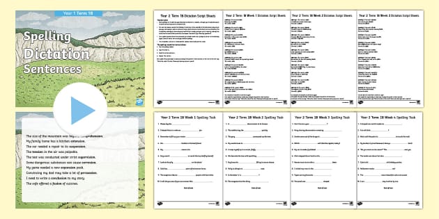 Year 2 Term 1b Spelling Dictation Sentences Activity Pack 0044