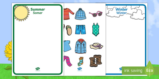 Clothes for Different Seasons (Teacher-Made) - Twinkl