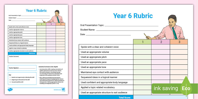 speech rubric year 6