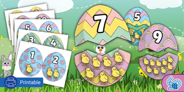 Easter Eggs Number Matching Game for EYFS Easter Activities