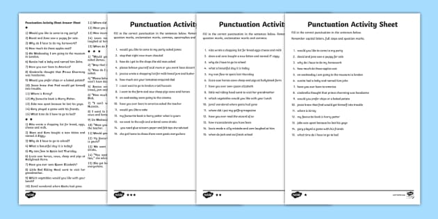 Complete The Sentence Punctuation Worksheet Ks2 Twinkl