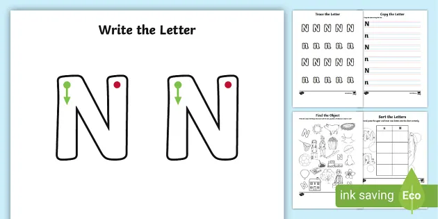Letter N Worksheet and Activity Pack, Alphabet