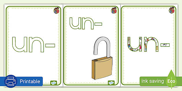 Grade 3 Phonics: Prefix un- Sound Posters - Twinkl