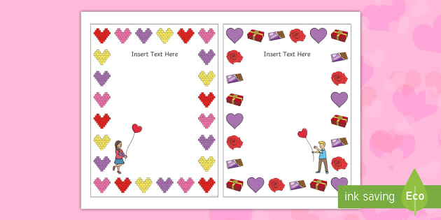 Valentine's Postcard Template (teacher made) - Twinkl