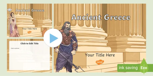 Ancient Greece Themed Powerpoint Template Twinkl