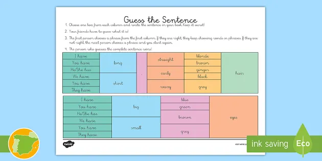 A2 Ficha de actividad: Adivina la frase - Inglés - Twinkl