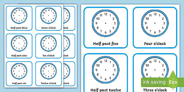 Clock faces for learning the time Nursery~Childminder~School~7 Designs available 