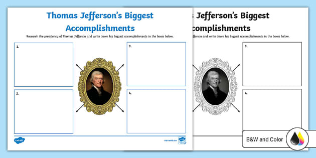 Thomas Jeffersons Accomplishments Graphic Organizer 5738